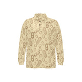 hand drawn peanuts pattern Men's Long Sleeve Polo Shirt