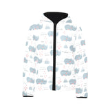 cute rhino heart pattern Kids' Boys' Girls' Padded Hooded Jacket