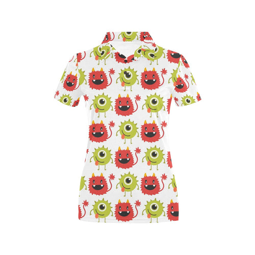 Alien Pattern Print Design 05 Women's All Over Print Polo Shirt