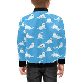Cute sea lion seal pattern background Kids' Boys' Girls' Bomber Jacket