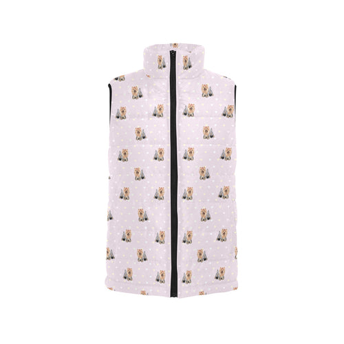 Yorkshire Terrier Pattern Print Design 02 Women's Padded Vest