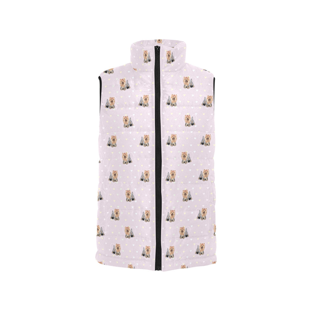 Yorkshire Terrier Pattern Print Design 02 Women's Padded Vest