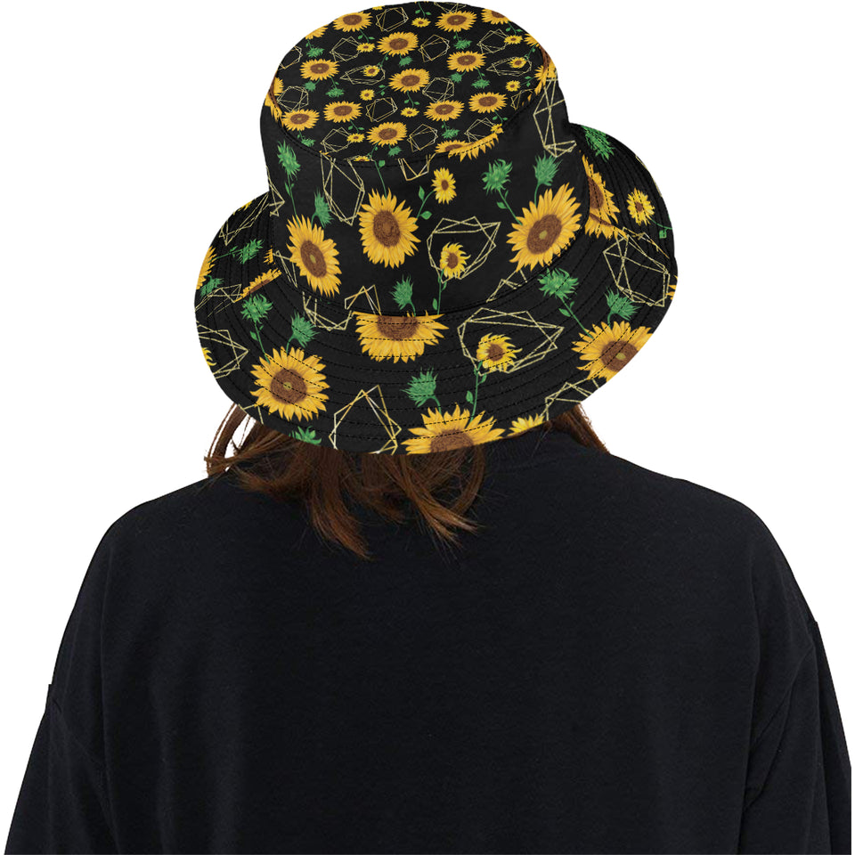 sunflower golden polygonal shapes Unisex Bucket Hat
