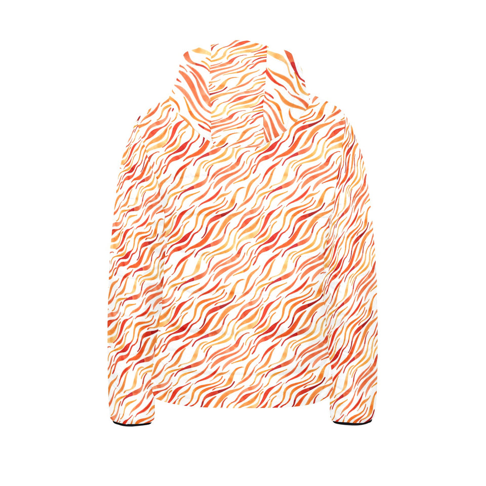 Fire flame watercolor pattern Kids' Boys' Girls' Padded Hooded Jacket