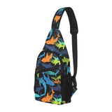 Colorful shark All Over Print Chest Bag