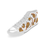 Paint Guitar Pattern Men's High Top Canvas Shoes White