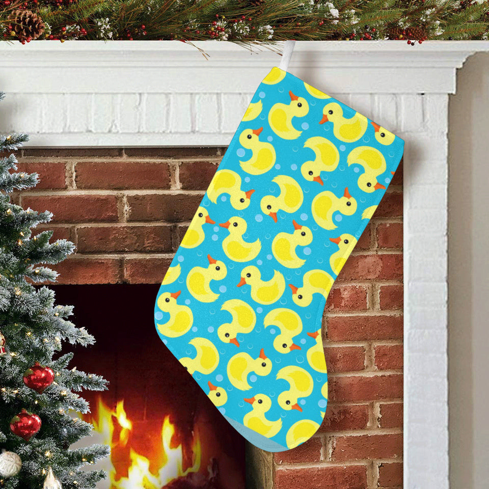 Duck Toy Pattern Print Design 04 Christmas Stocking