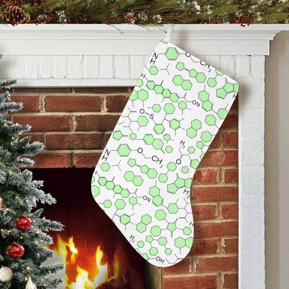 Chemistry Periodic Table Pattern Print Design 03 Christmas Stocking