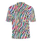 Colorful zebra skin pattern Men's All Over Print Polo Shirt