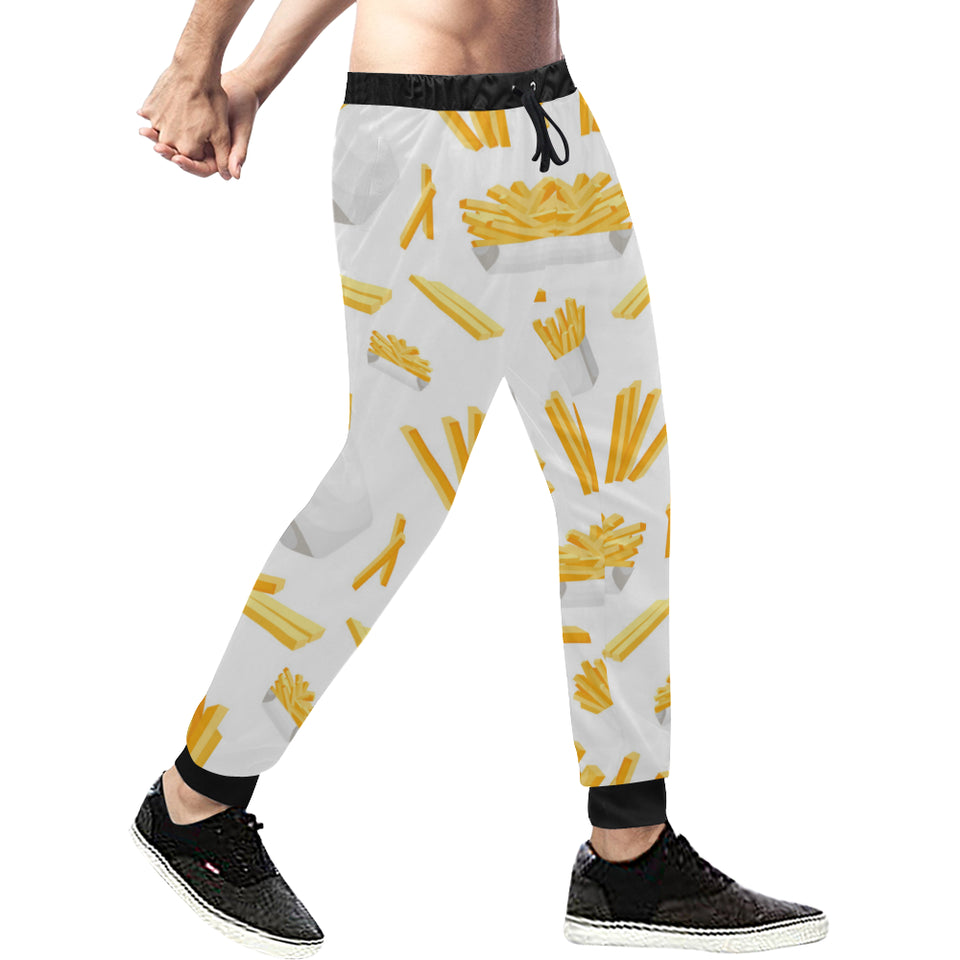 French fries white paper box pattern Unisex Casual Sweatpants