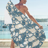 Sea turtle Polynesian Tribal design pattern Beach Towel