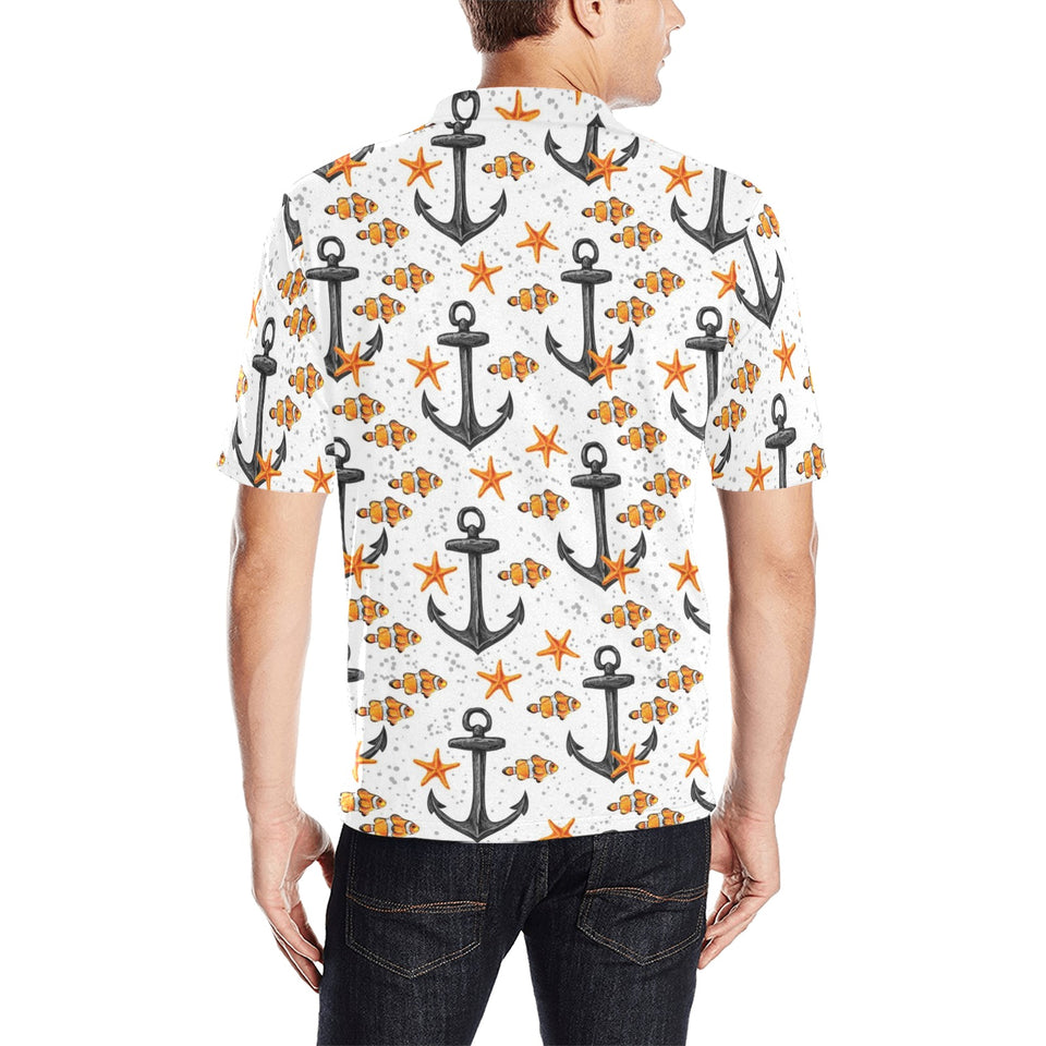 Clown Fish Pattern Print Design 02 Men's All Over Print Polo Shirt