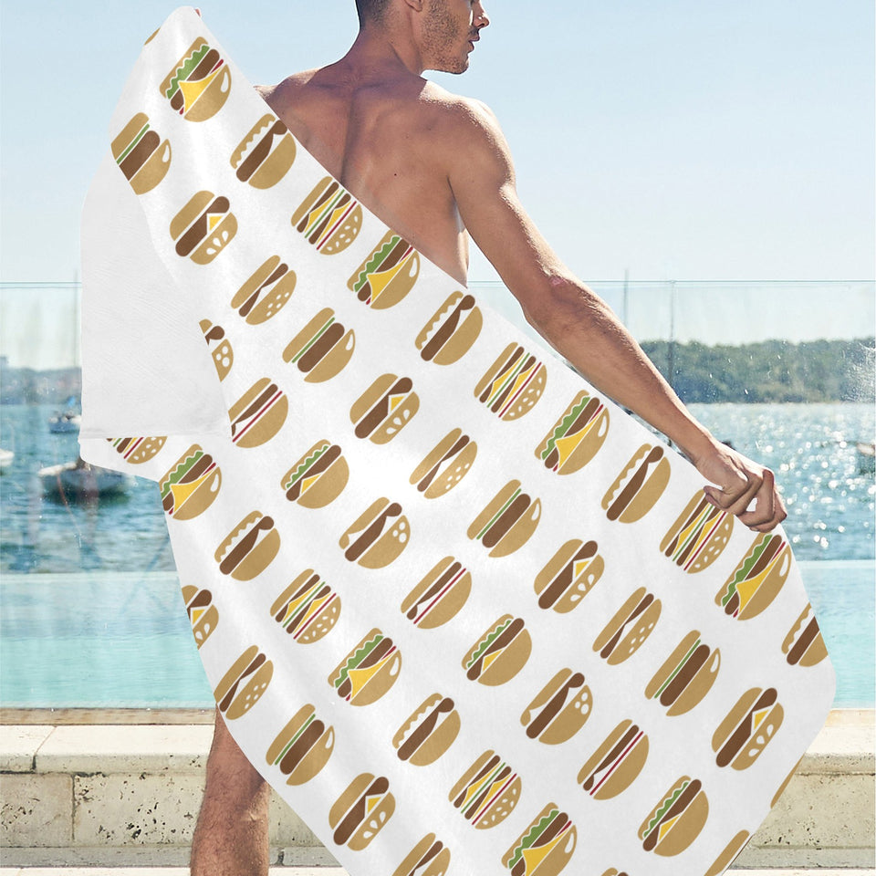 Hamburger Pattern Print Design 02 Beach Towel