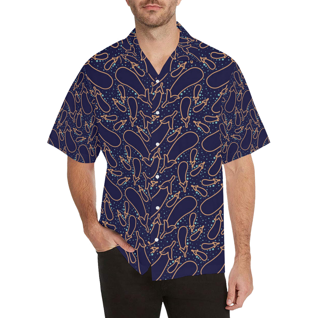 Eggplant Pattern Print Design 04 Men's All Over Print Hawaiian Shirt (Model T58)