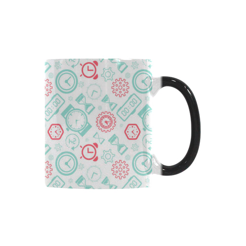 Clock time pattern blackground Morphing Mug Heat Changing Mug