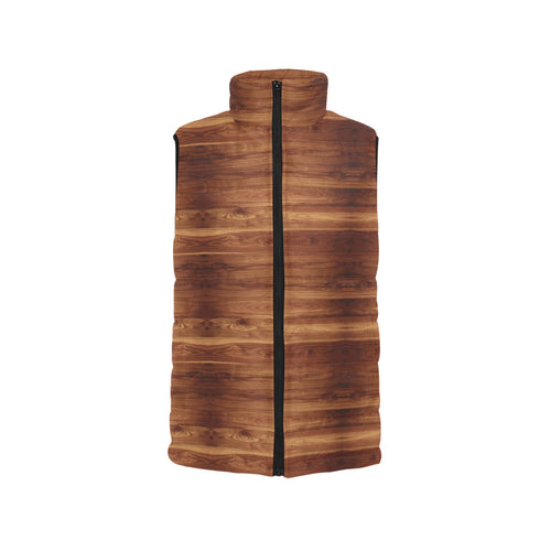 Wood Printed Pattern Print Design 04 Women's Padded Vest