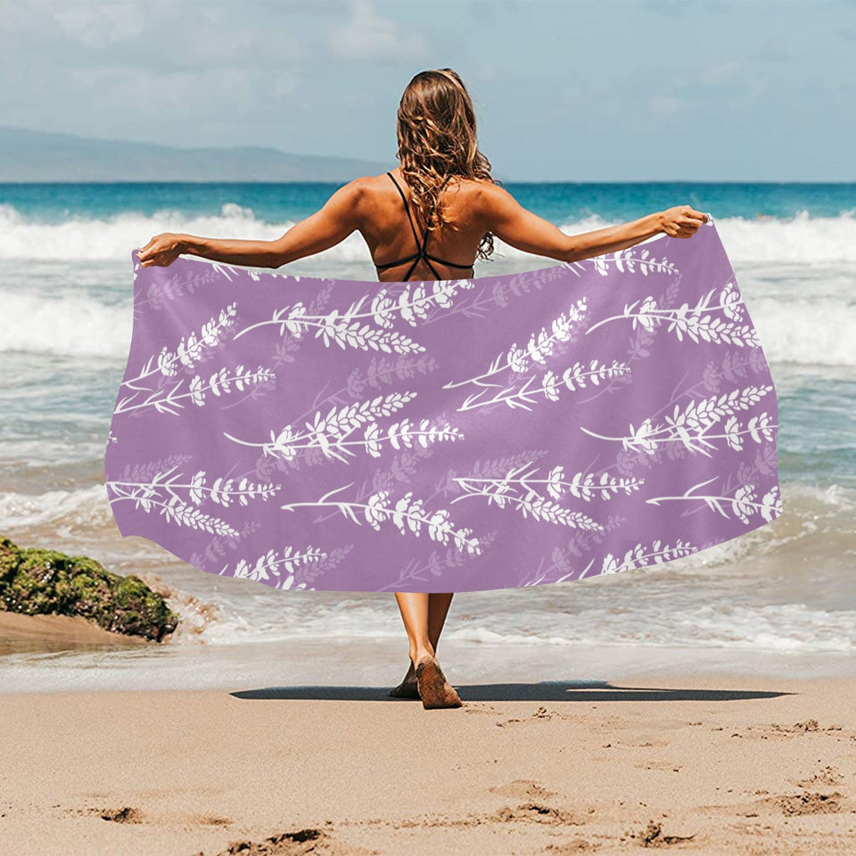 Lavender flowers purple pattern Beach Towel