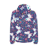 Colorful butterfly flower pattern.eps Men's Padded Hooded Jacket