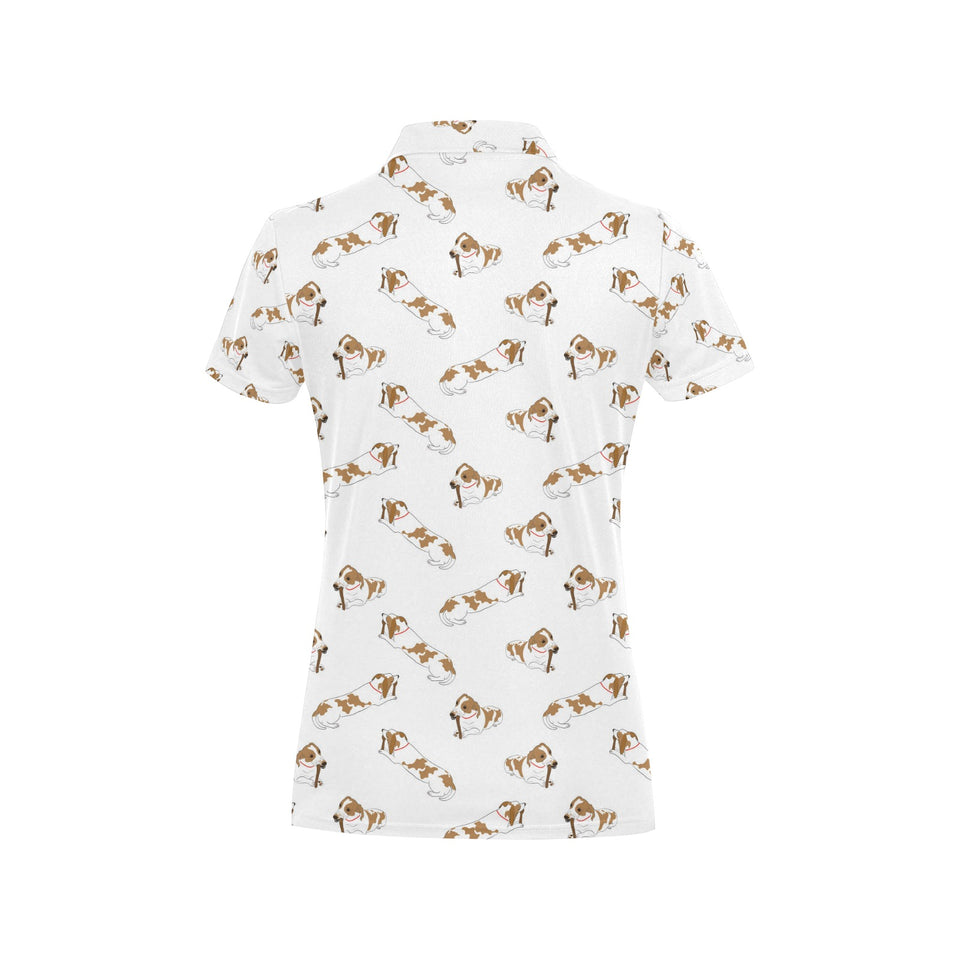 Jack Russel Pattern Print Design 04 Women's All Over Print Polo Shirt