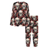 Red snake skull pattern Women's All Over Print Pajama Set