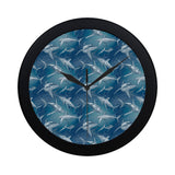 Shark hand drawn Elegant Black Wall Clock