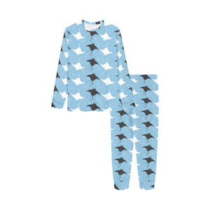 Stingray Pattern Print Design 03 Kids' Boys' Girls' All Over Print Pajama Set