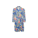 Popcorn Pattern Print Design 01 Men's Long Sleeve Belted Night Robe