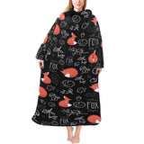 fox sleeping fox pattern Blanket Robe with Sleeves