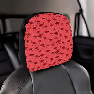 Ostrich Pattern Print Design 03 Car Headrest Cover