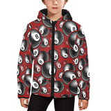 Billiard Ball Pattern Print Design 05 Kids' Boys' Girls' Padded Hooded Jacket