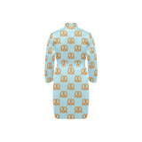 Pretzels Pattern Print Design 03 Men's Long Sleeve Belted Night Robe