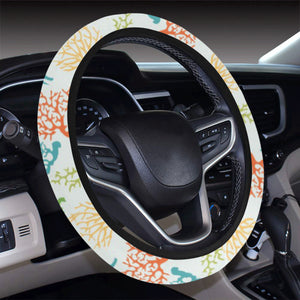 Coral Reef Pattern Print Design 02 Car Steering Wheel Cover