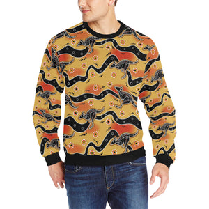 Kangaroo Australian aboriginal art pattern Men's Crew Neck Sweatshirt