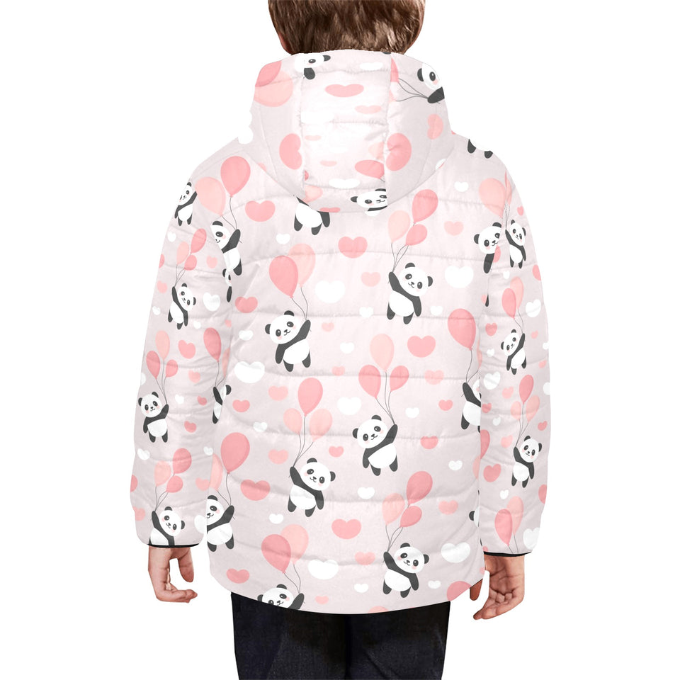Cute panda ballon heart pattern Kids' Boys' Girls' Padded Hooded Jacket