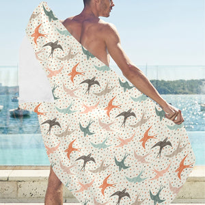 Swallow Pattern Print Design 02 Beach Towel