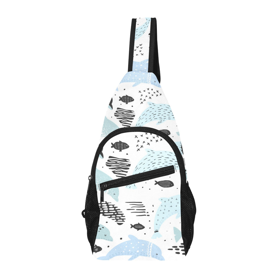 Cute dolphins Childish Style pattern All Over Print Chest Bag