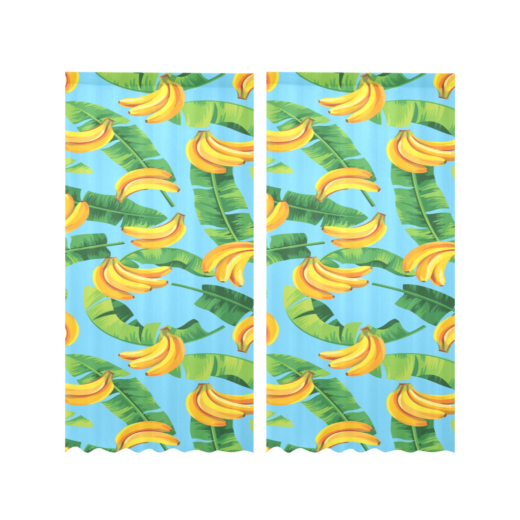 banana leaves banana design pattern Gauze Curtain