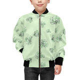 broccoli sketch pattern Kids' Boys' Girls' Bomber Jacket