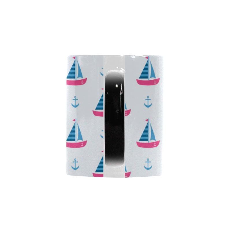 Sailboat anchor pattern Morphing Mug Heat Changing Mug
