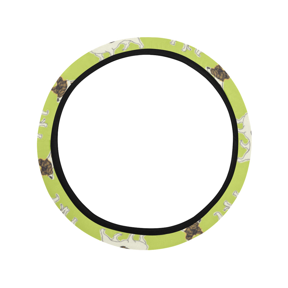 Jack Russel Pattern Print Design 01 Car Steering Wheel Cover