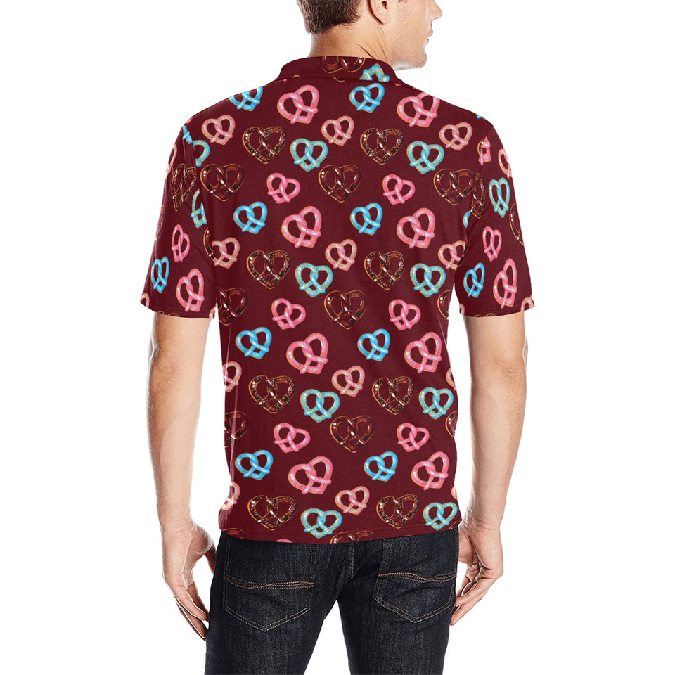 Pretzels Pattern Print Design 05 Men's All Over Print Polo Shirt