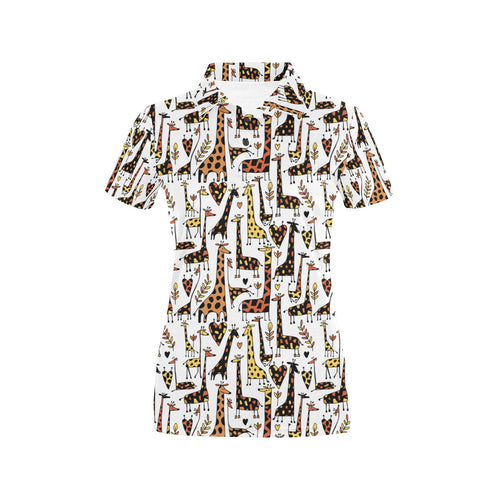 Giraffe Pattern Print Design 05 Women's All Over Print Polo Shirt