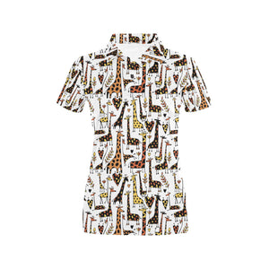 Giraffe Pattern Print Design 05 Women's All Over Print Polo Shirt