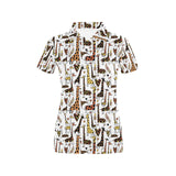 Giraffe Pattern Print Design 05 Women's All Over Print Polo Shirt