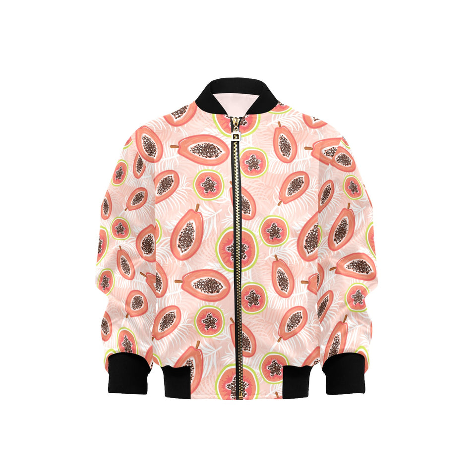 papaya leaves pattern Kids' Boys' Girls' Bomber Jacket