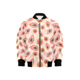 papaya leaves pattern Kids' Boys' Girls' Bomber Jacket
