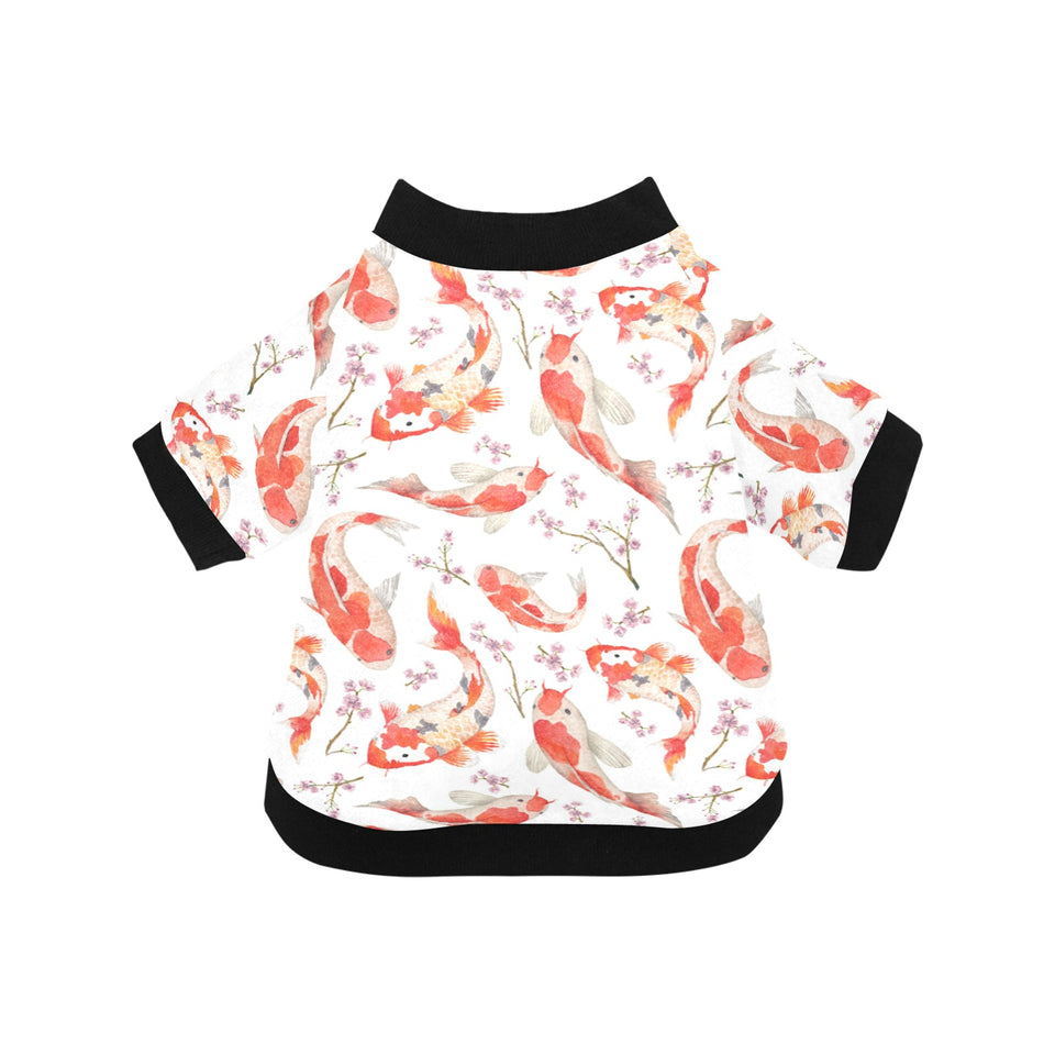 Watercolor Koi Fish Carp Fish pattern All Over Print Pet Dog Round Neck Fuzzy Shirt