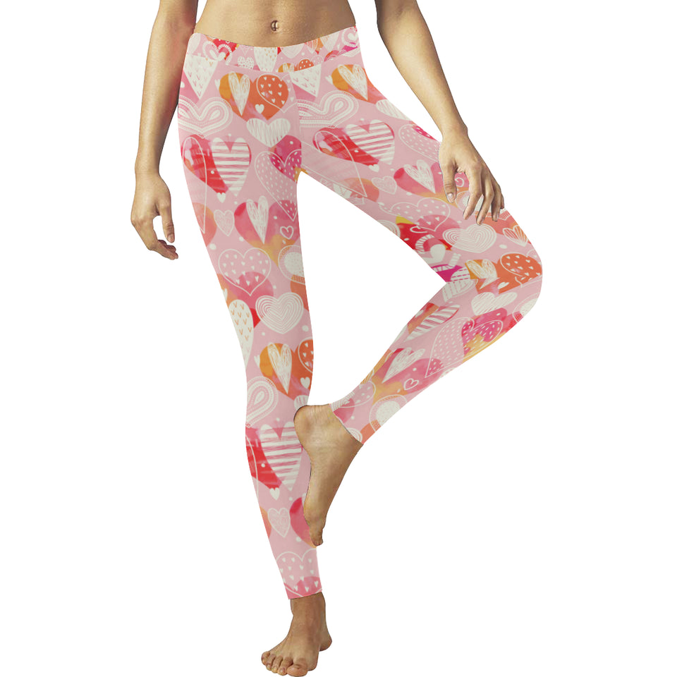 Hand drawn heart design pattern Women's Legging Fulfilled In US