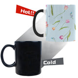 Watercolor Tulips pattern Morphing Mug Heat Changing Mug