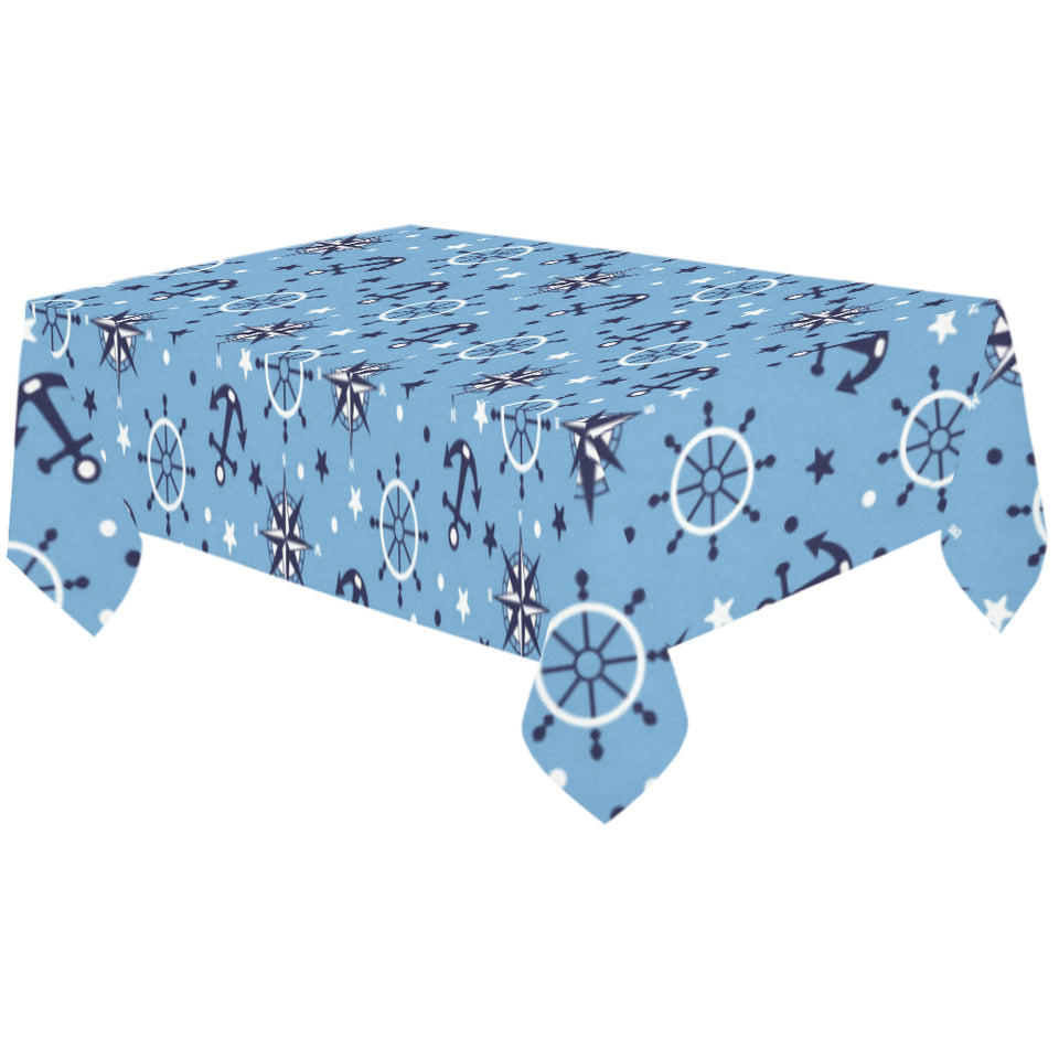 Anchors rudder compass star nautical pattern Tablecloth